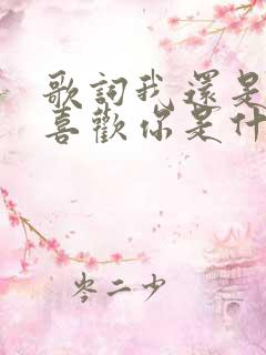 歌词我还是那么喜欢你是什么歌