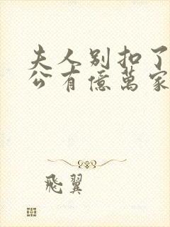 夫人别扣了你老公有亿万家产短剧