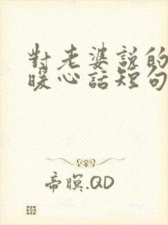 对老婆说的情话暖心话短句