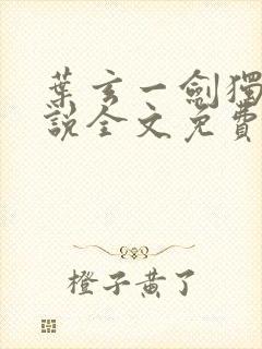 叶玄一剑独尊小说全文免费阅读