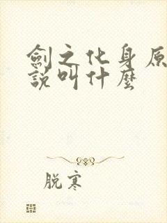 剑之化身原著小说叫什么