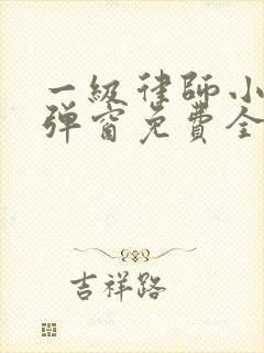 一级律师小说无弹窗免费全文