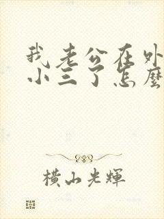 我老公在外面找小三了怎么办