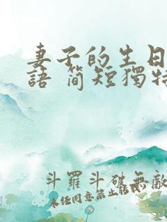 妻子的生日祝福语 简短独特