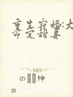 重生宠婚:大佬命定甜妻