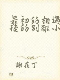 最初的相遇,最后的别离小说结局