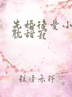 先婚后爱小说原耽甜宠