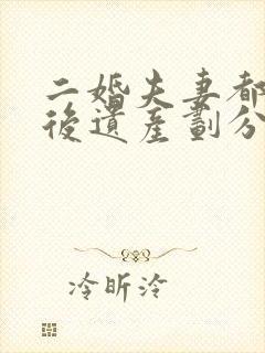 二婚夫妻都死亡后遗产划分