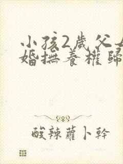 小孩2岁父母离婚抚养权归谁