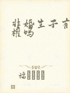 非婚生子有继承权吗