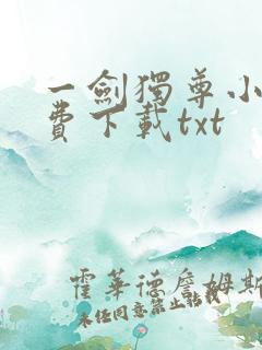 一剑独尊小说免费下载txt