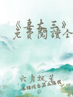 《妻大三》小说免费阅读全文