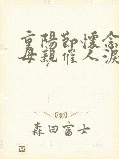 重阳节怀念已故母亲催人泪下的诗词