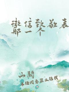 微信致敬表情是哪一个