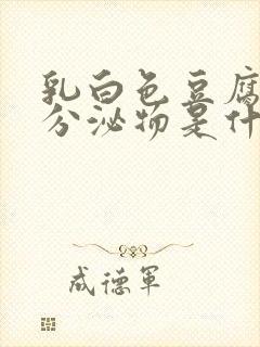 乳白色豆腐渣状分泌物是什么