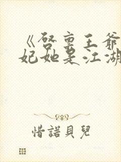 《启禀王爷,王妃她是江湖大佬》