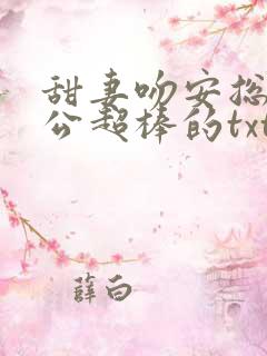 甜妻吻安总裁老公超棒的txt