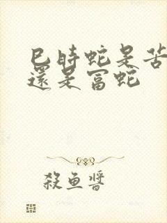 巳时蛇是苦命蛇还是富蛇