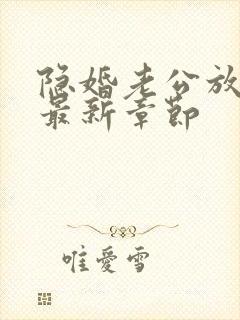 隐婚老公放肆宠最新章节