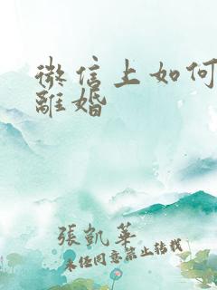 微信上如何申请离婚