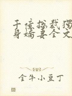 千亿总裁独宠替身娇妻全文阅读小说