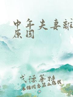 中年夫妻离婚的原因