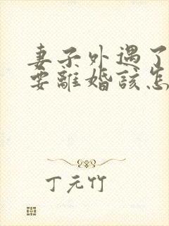 妻子外遇了老公要离婚该怎么挽回