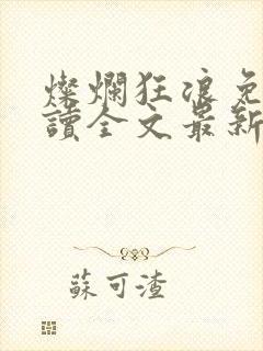 灿烂狂浪免费阅读全文最新章节