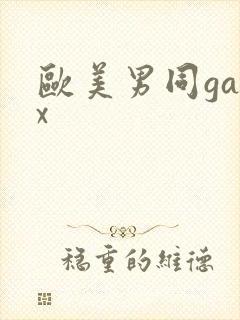 欧美男同gayx