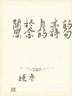 关于月亮的表达思念的诗句