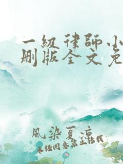 一级律师小说未删版全文免费阅读