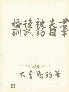 婚后被夫君管教训诫的日常小说