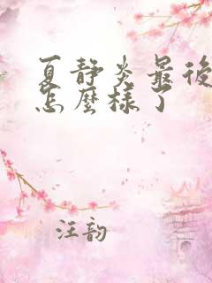 夏静炎最后结局怎么样了