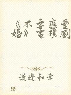 《不要恋爱要结婚》电视剧