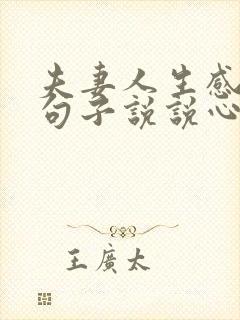 夫妻人生感悟的句子说说心情