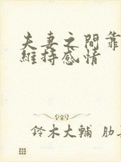 夫妻之间靠什么维持感情