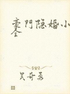 豪门隐婚小说大全