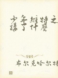 少年维特之烦恼讲了什么