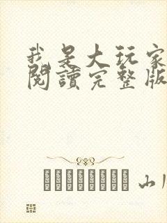 我是大玩家免费阅读完整版