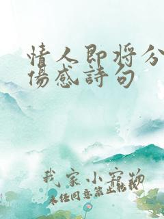 情人即将分开的伤感诗句