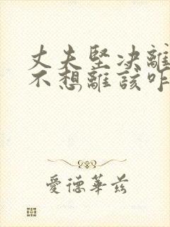 丈夫坚决离婚我不想离该咋样挽救