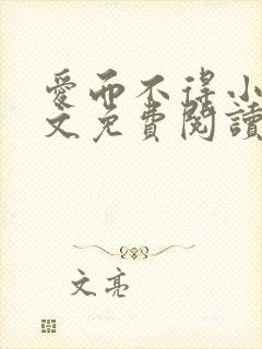 爱而不得小说全文免费阅读