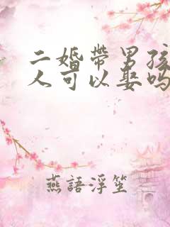 二婚带男孩的女人可以娶吗