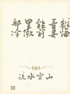 哪里能看离婚后冷傲前妻悔不当初短剧