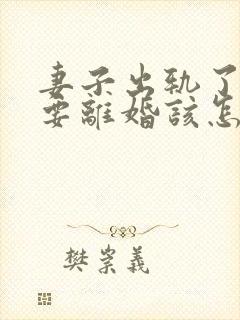 妻子出轨了老公要离婚该怎么挽回