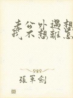 老公外遇想离婚我不想离怎么办