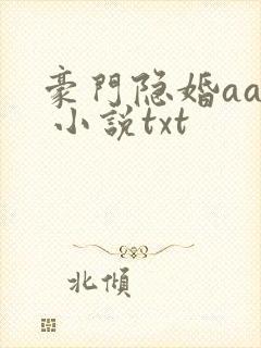 豪门隐婚aa制 小说txt