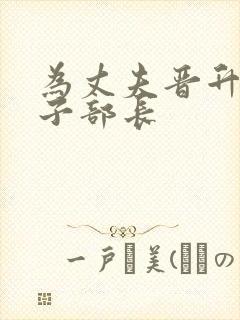 为丈夫晋升的妻子部长