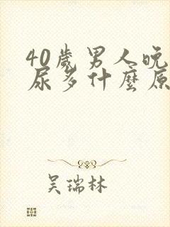 40岁男人晚上尿多什么原因