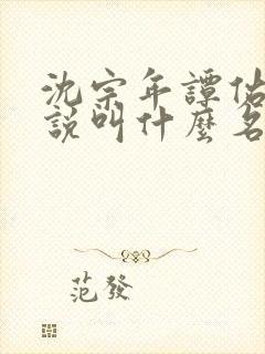 沈宗年谭佑铭小说叫什么名字